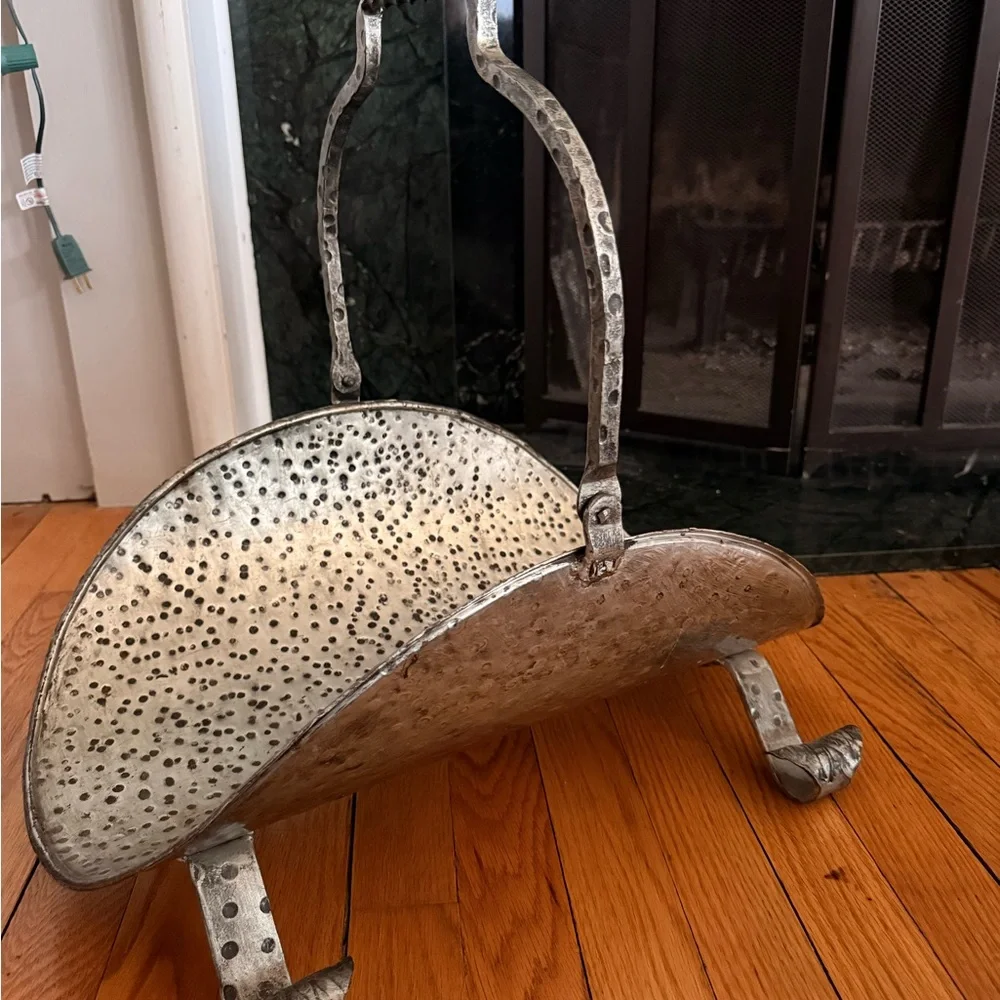 Moody Mid-evil vibes Pewter Vintage Firewood Holder